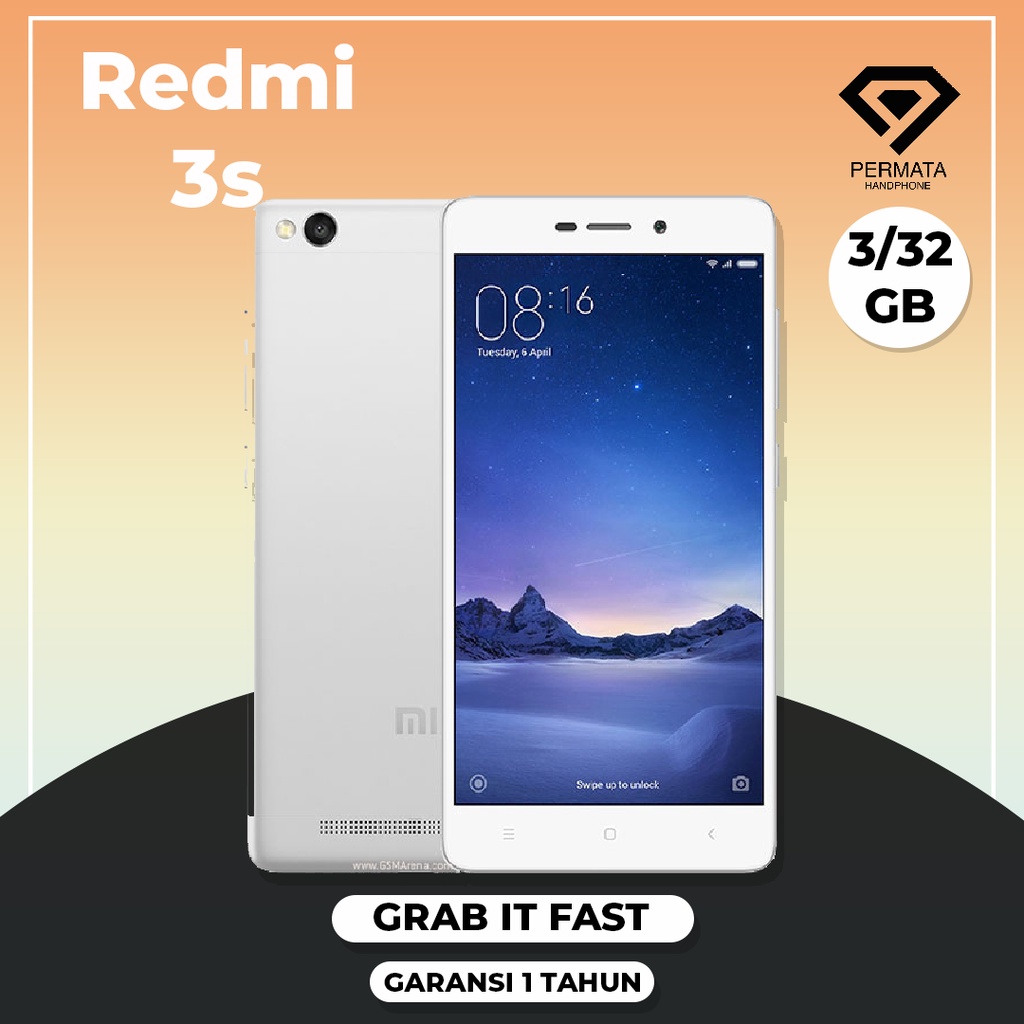 XIAOMI REDMI 3S 3GB 32GB GARANSI 1 BULAN SIM ALL OPERATOR IMEI AMAN TERMURAH HP MURAH