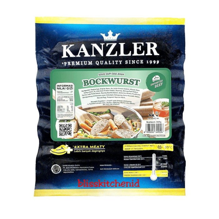 

Sosis Kanzler Bockwurst Beef Sausage 360gr