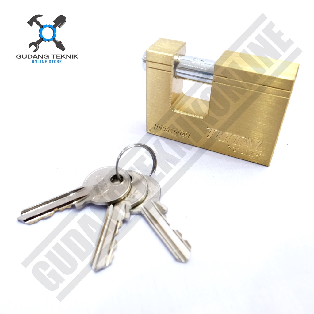 Gembok Kuning Kotak 60mm 70mm TOTAL / Kunci Gembok Heavy Duty Brass Block Padlock TOTAL