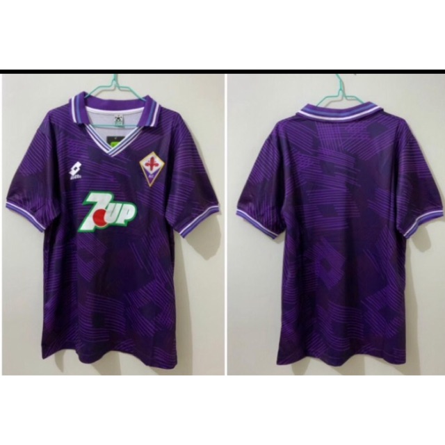 Jersey Baju Bola Fiorentina Home Ungu Retro Klasik Jadul Big Size Jumbo XXL 2XL Musim 1992 1993 2021