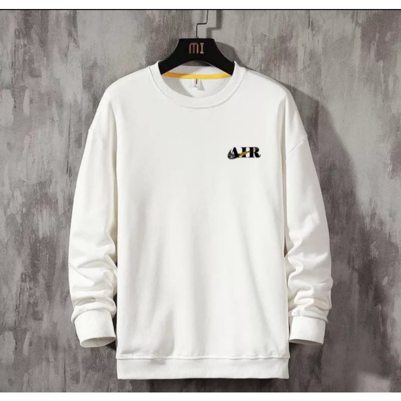 Sweater Crewneck AIR logo simpel pria wanita