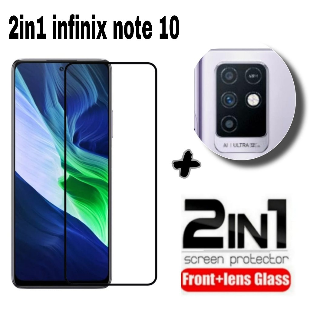 Tempered Glass Infinix Note 10 / Infinix Note 10 Pro Antigores Layar &amp; Kamera Infinix Note 10