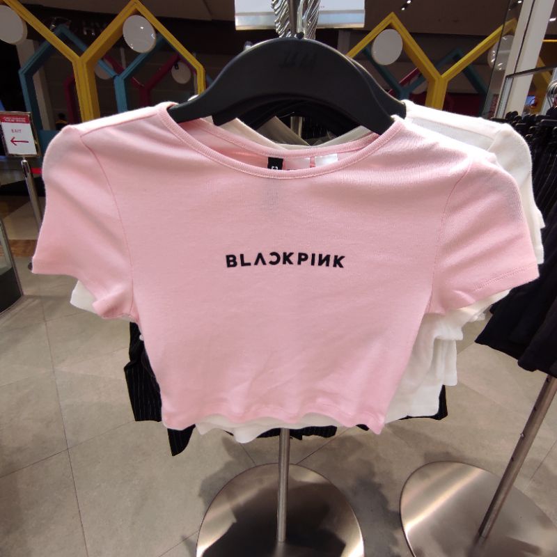 Ladies Blackpink Crop Top H&M size medium pink