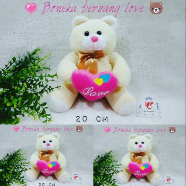 boneka teddy bear  love  pink imuetz