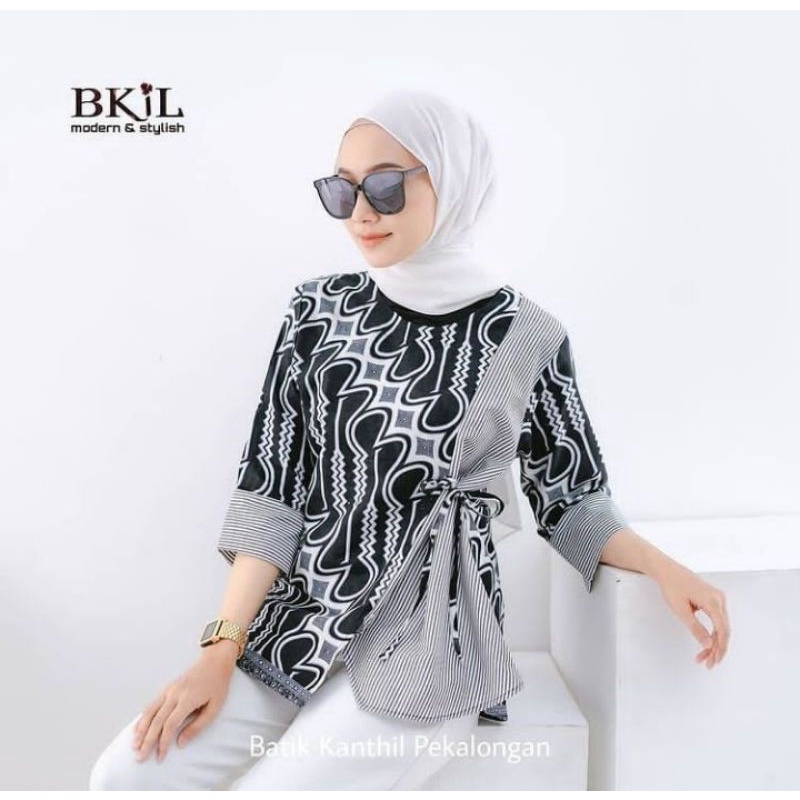 tey-17 Batik Wanita ASJ SA HRB026 Kenongo Kemeja Tosca Pendek-Parang Original