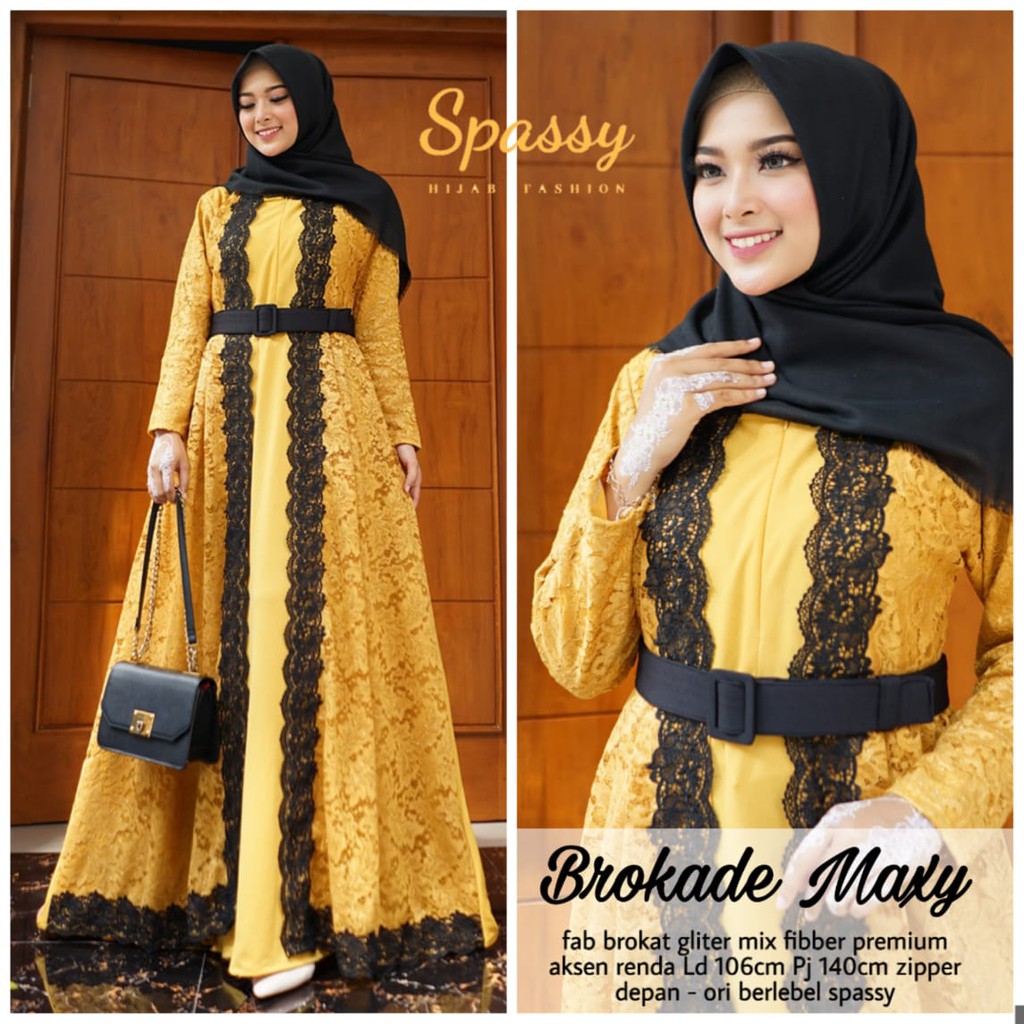 [Bayar Ditempat] BROKAD MAXY // DRESS BROKAT WANITA DEWASA // BY SPASSY ORIGINAL SOLO