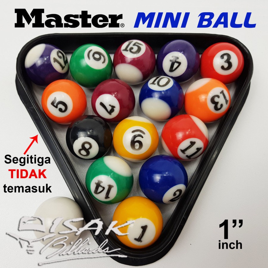 Master Mini Pool Ball Set - 1.0&quot; Bola Meja Billiard Biliar Mainan Game