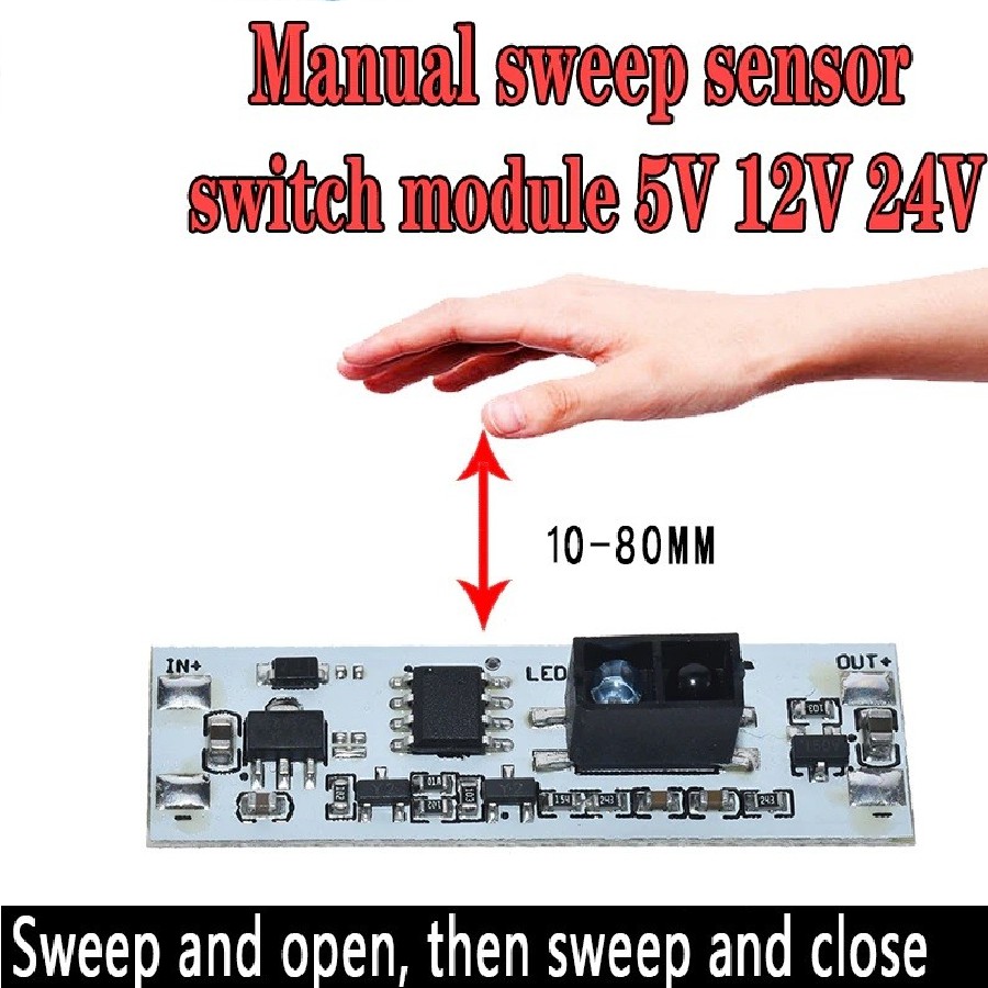 Saklar Lampu LED Strip 5V - 24V DC 3A dengan Sensor Gerakan Tangan