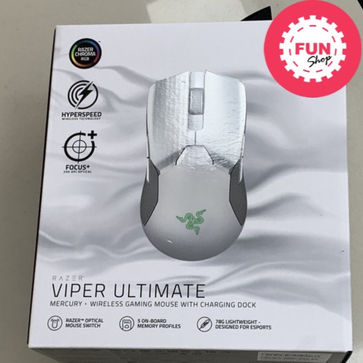 Razer Viper Ultimate Mercury White Hyperspeed Wireless Gaming Mouse