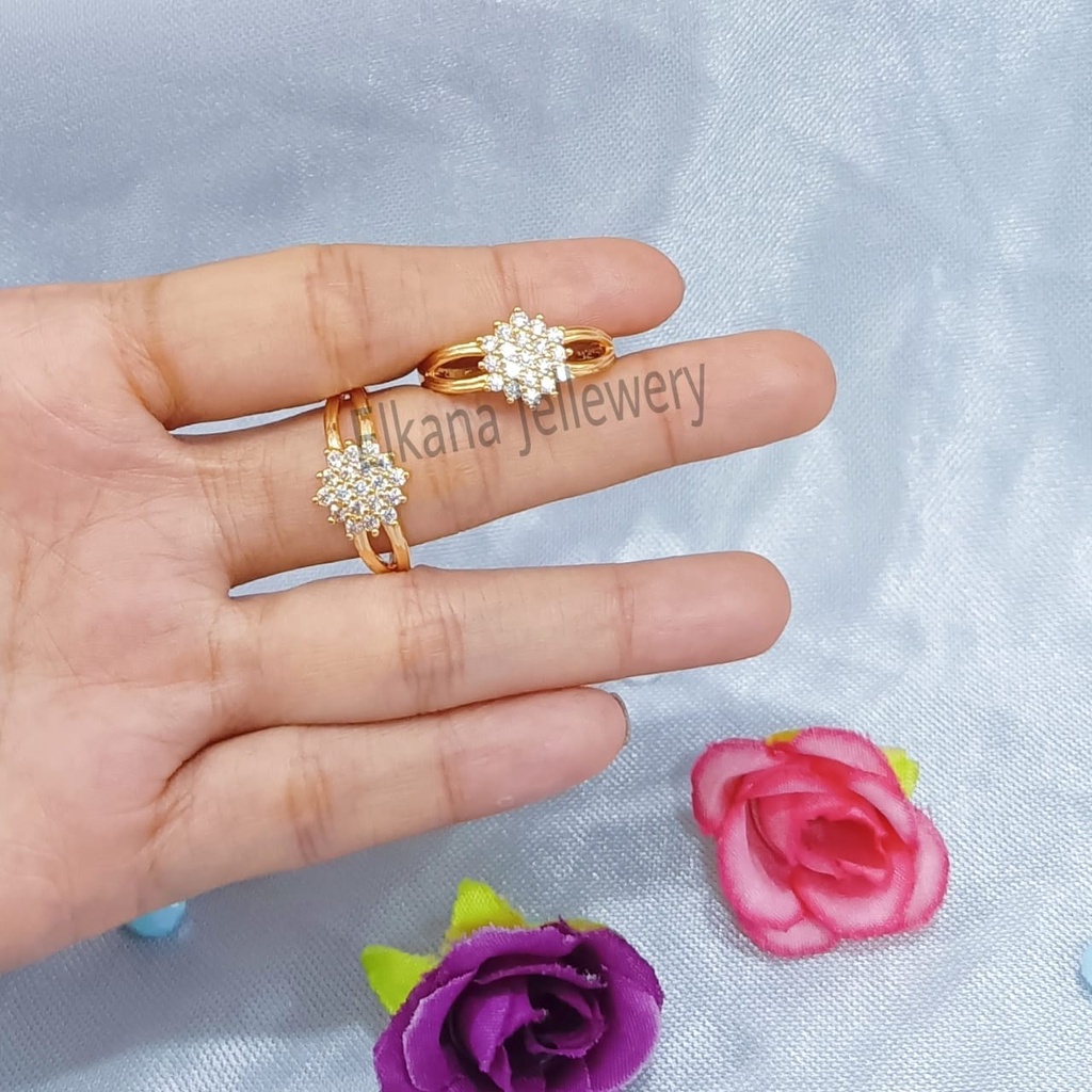 SET DEWASA MATAHARI SEMI DIAMOND TERMEWAH Perhiasan super berkelas fashion korea anti karat dan anti luntur