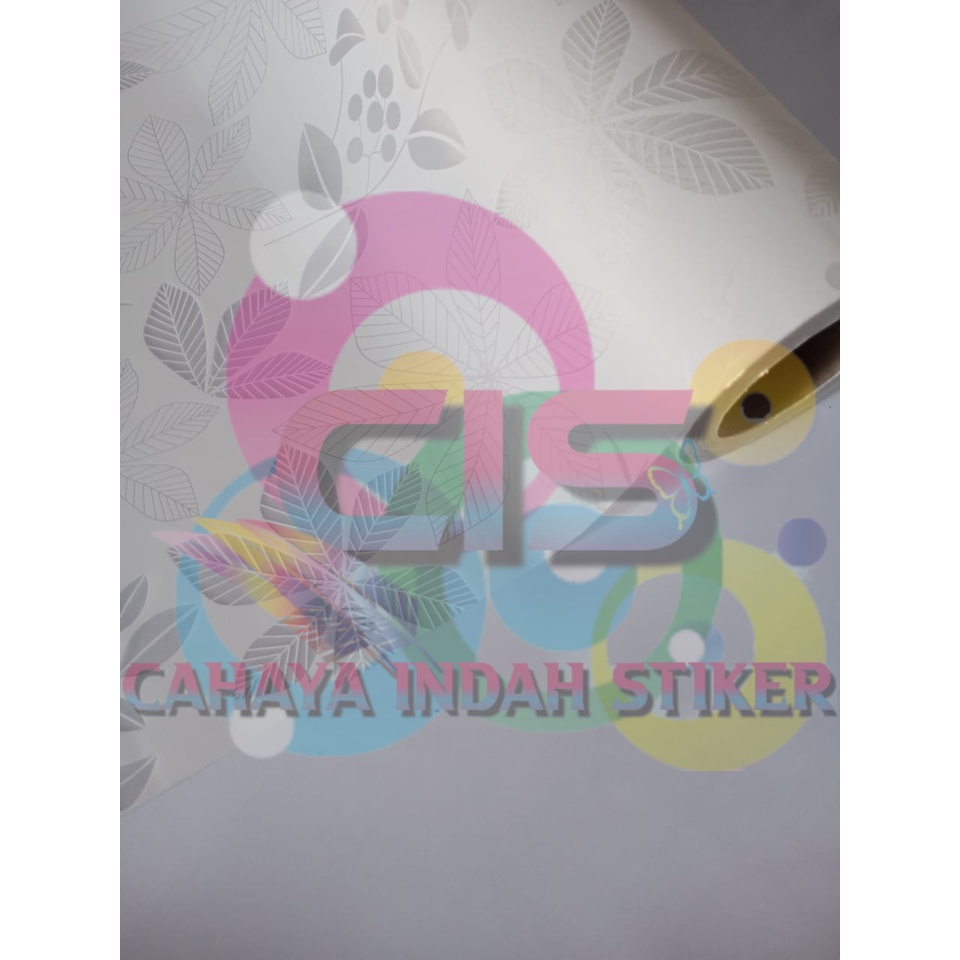 Stiker Kaca Kaca Film Pelapis Jendela Kaca motif Daun 0504