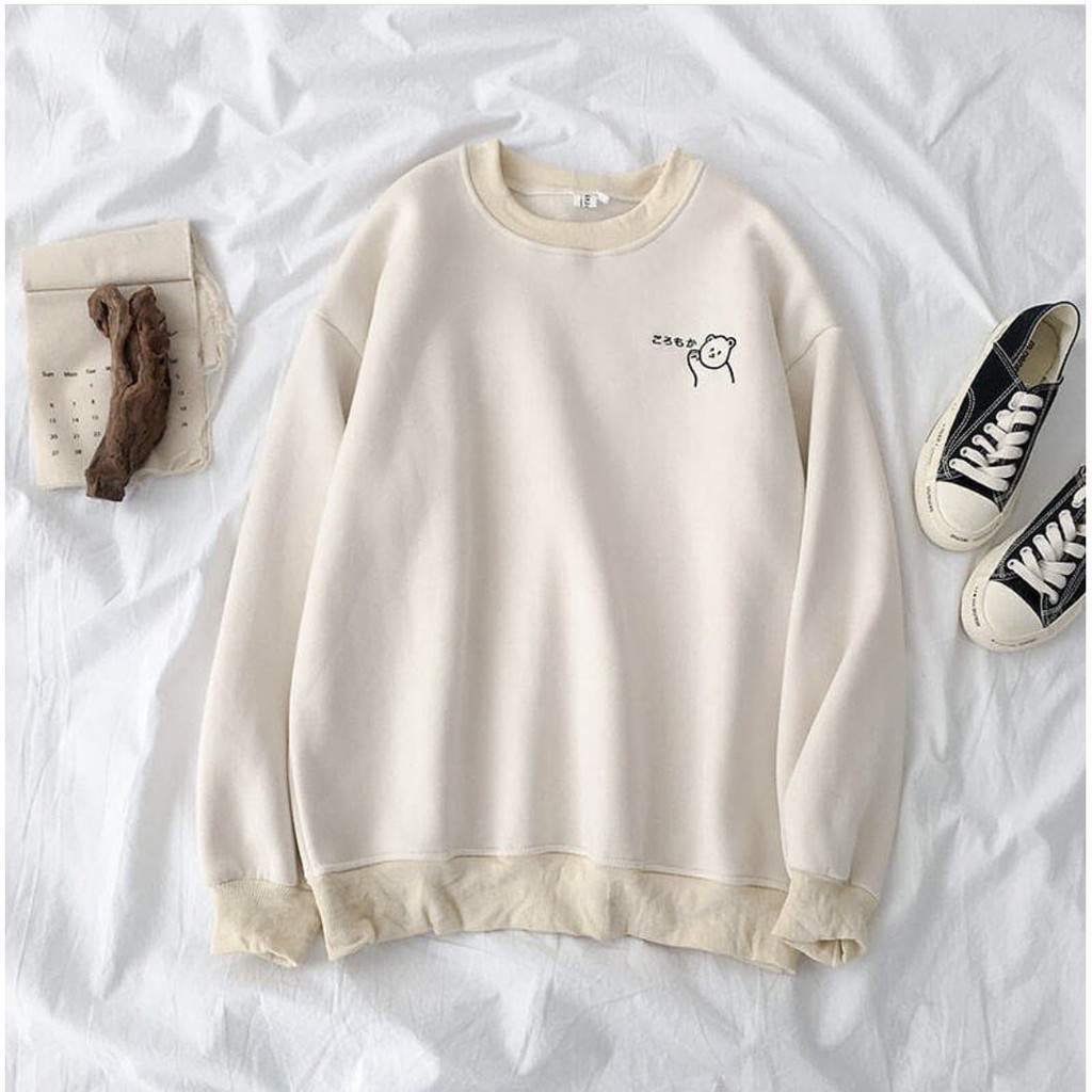 CREWNECK WANITA KAZEO BEAR - SWEATER TEBAL KEKINIAN PREMIUM