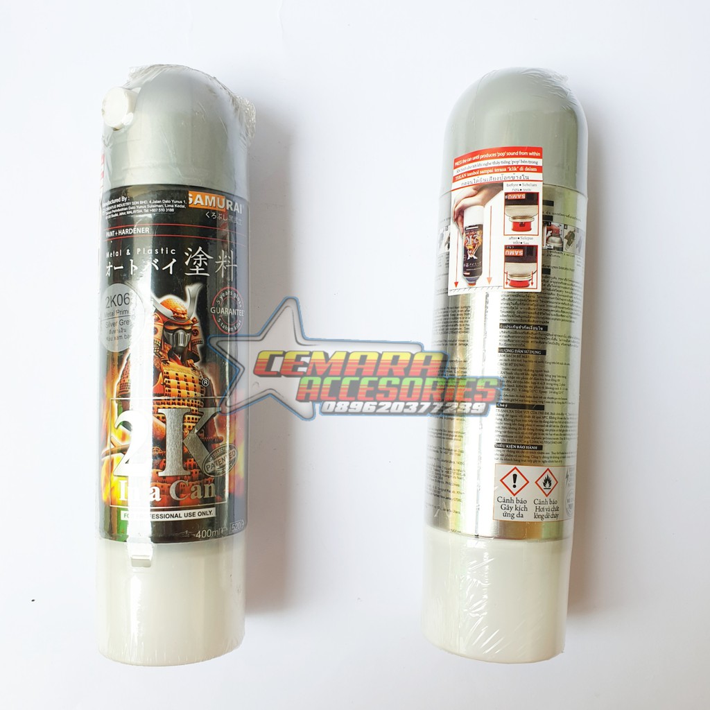 

Pilox Samurai Paint Silver Grey 2K06 Anti Karat Epoxy Metal Primer 400 ml - Cat Semprot