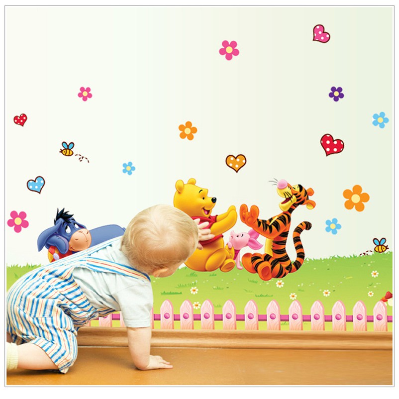 RELIZA WALL STICKER POOH PAGAR RUMPUT AY992 STIKER DINDING WALLSTICKER