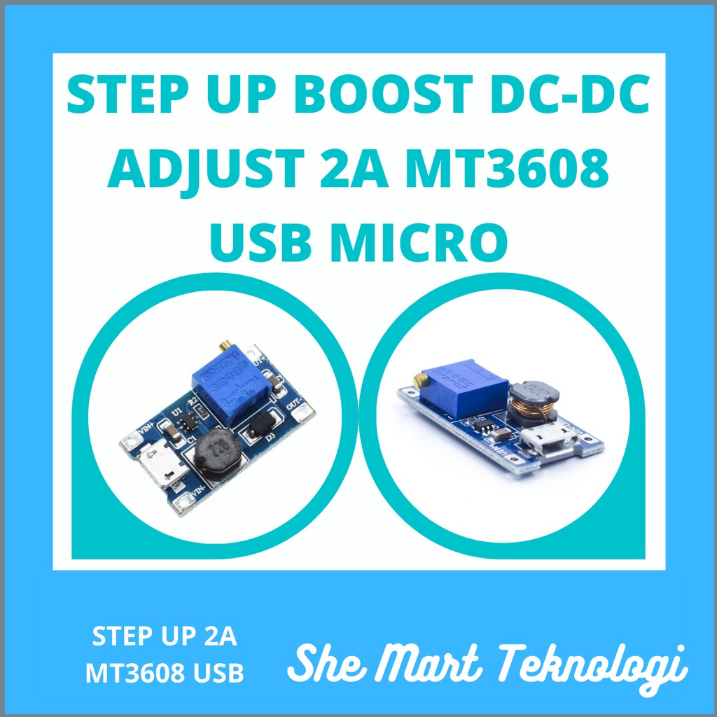 Modul MT3608 Micro USB Step Up Boost DC-DC  2A Adjustable