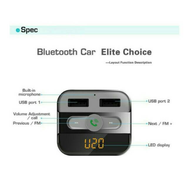 FM TRANSMITER/BLUETOOTH CAR KIT H7~BLUETOOTH/DUAL USB/REMOTE#BEST SELLER