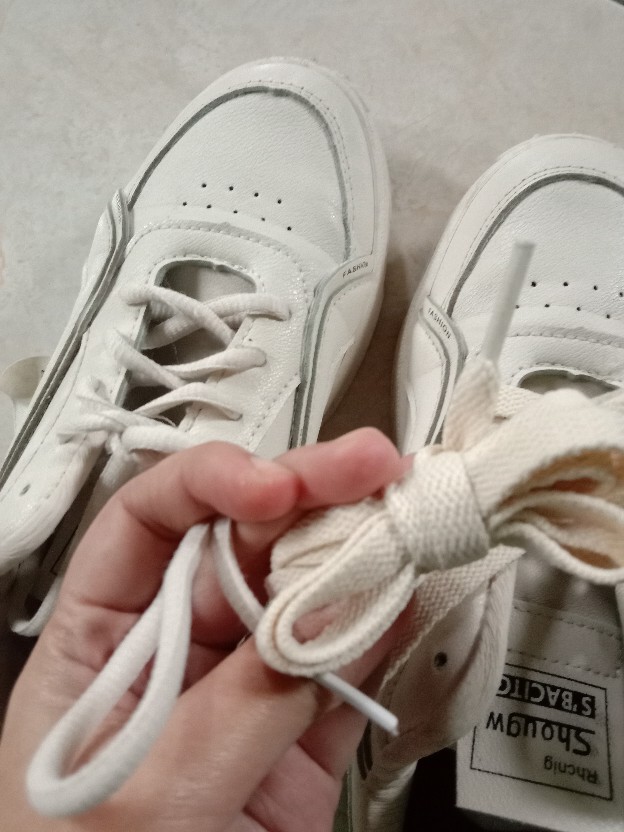 Tali Sepatu Shoelace Premium Import Sneakers Bulat Polos 120cm Warna Nude Hitam Putih Abu Cream