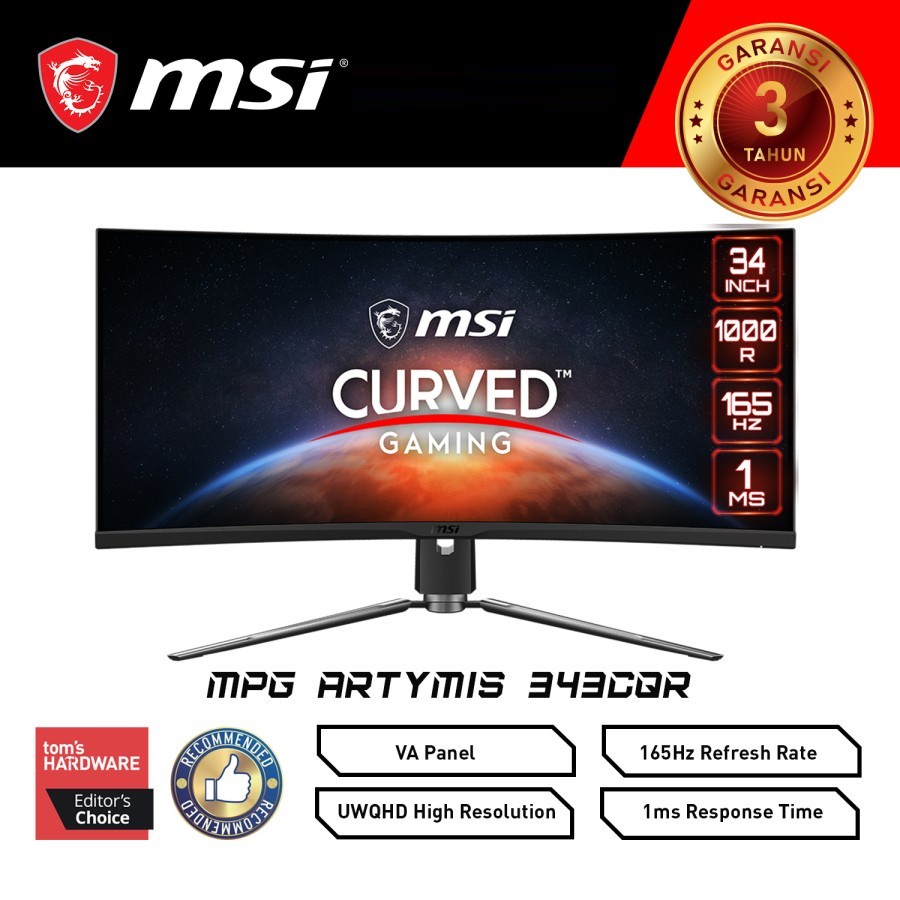 LED MSI MPG ARTYMIS 343CQR 34&quot; Curve UltraWide 165Hz 1ms 1000R Monitor