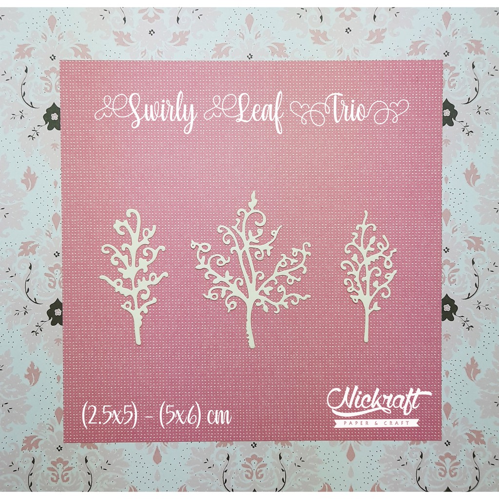 

SWIRLY LEAF TRIO - Bahan Scrapbook Daun Kertas
