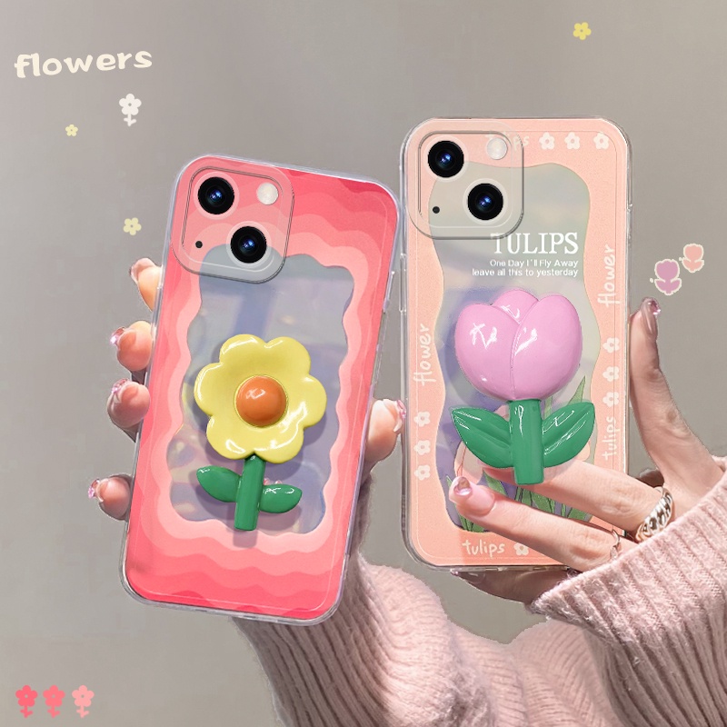 Stand Holder Handphone Bentuk Bunga Tulip Warna-Warni