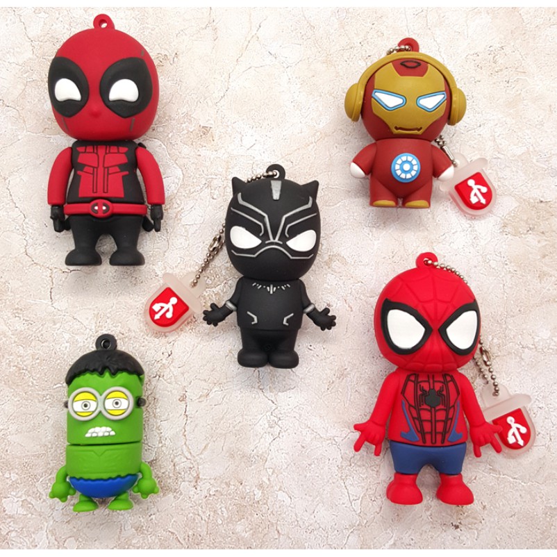 Flash Disk USB 2.0 Kapasitas 1TB Motif Kartun Spider Man dengan Adapter OTG