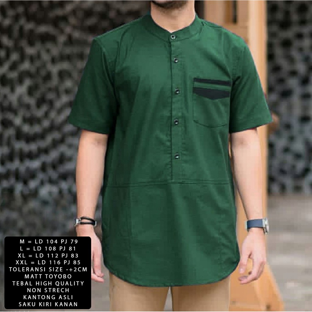 BAJU MUSLIM KOKO MODEN LENGAN PENDEK TERBARU SIZE M-L-XL-XXL