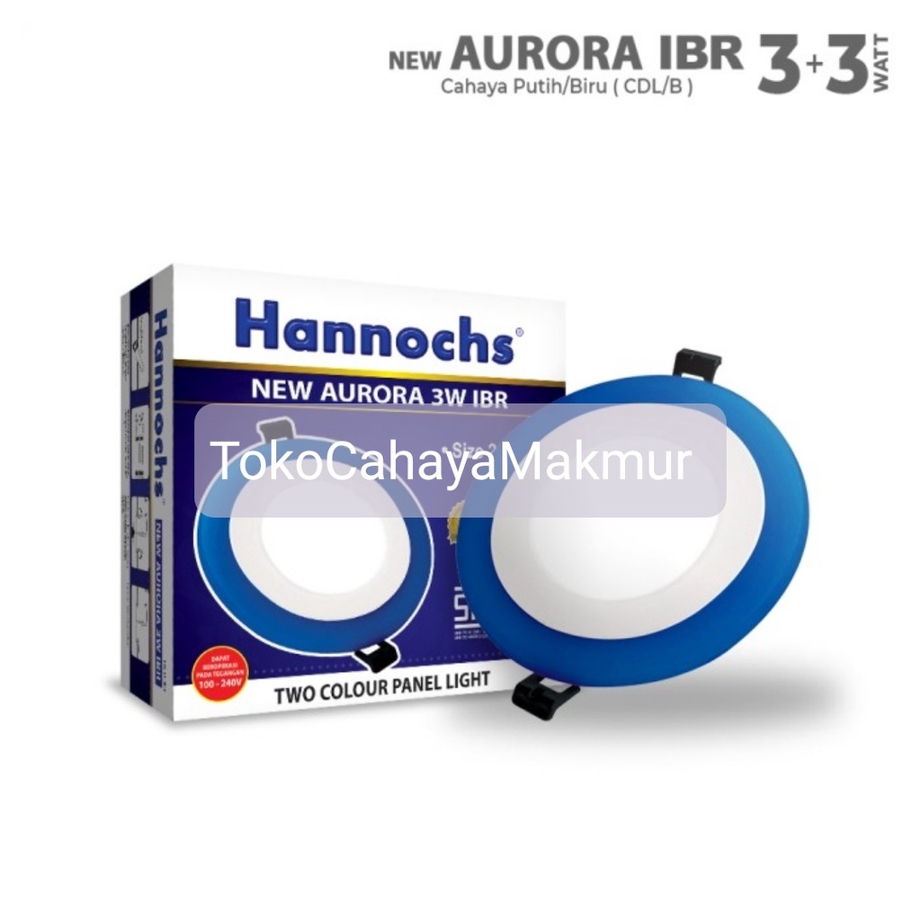 Lampu LED Downlight Hannochs New Aurora IBR Round Bulat 3w 3watt CoolDayLight