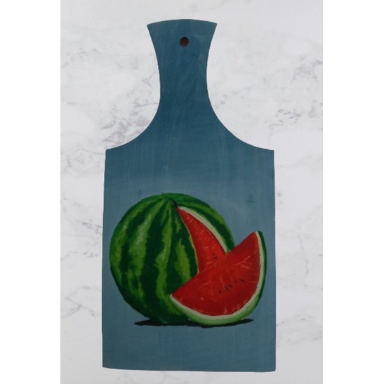 Handmade lukisan talenan hiasan dinding telenan lukis tema semangka