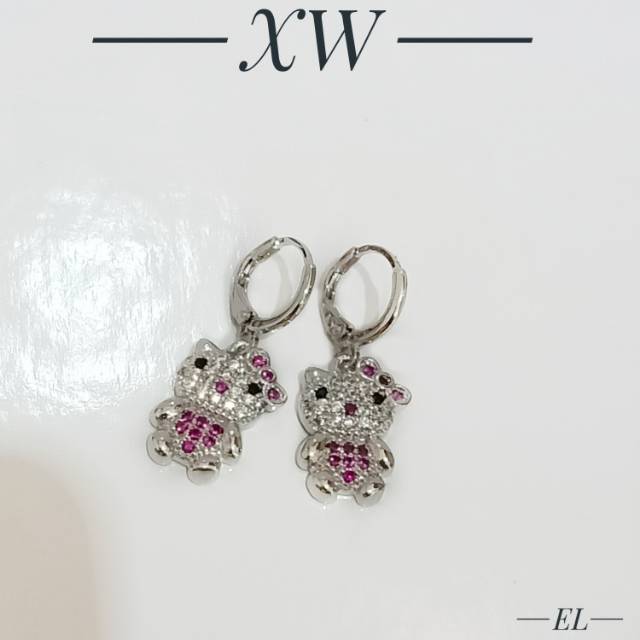 Anting fashion warna silver xw057