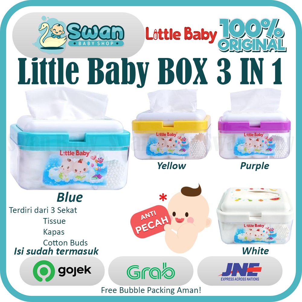 Little Baby Tisue &amp; Cotton Buds Box 3 in 1