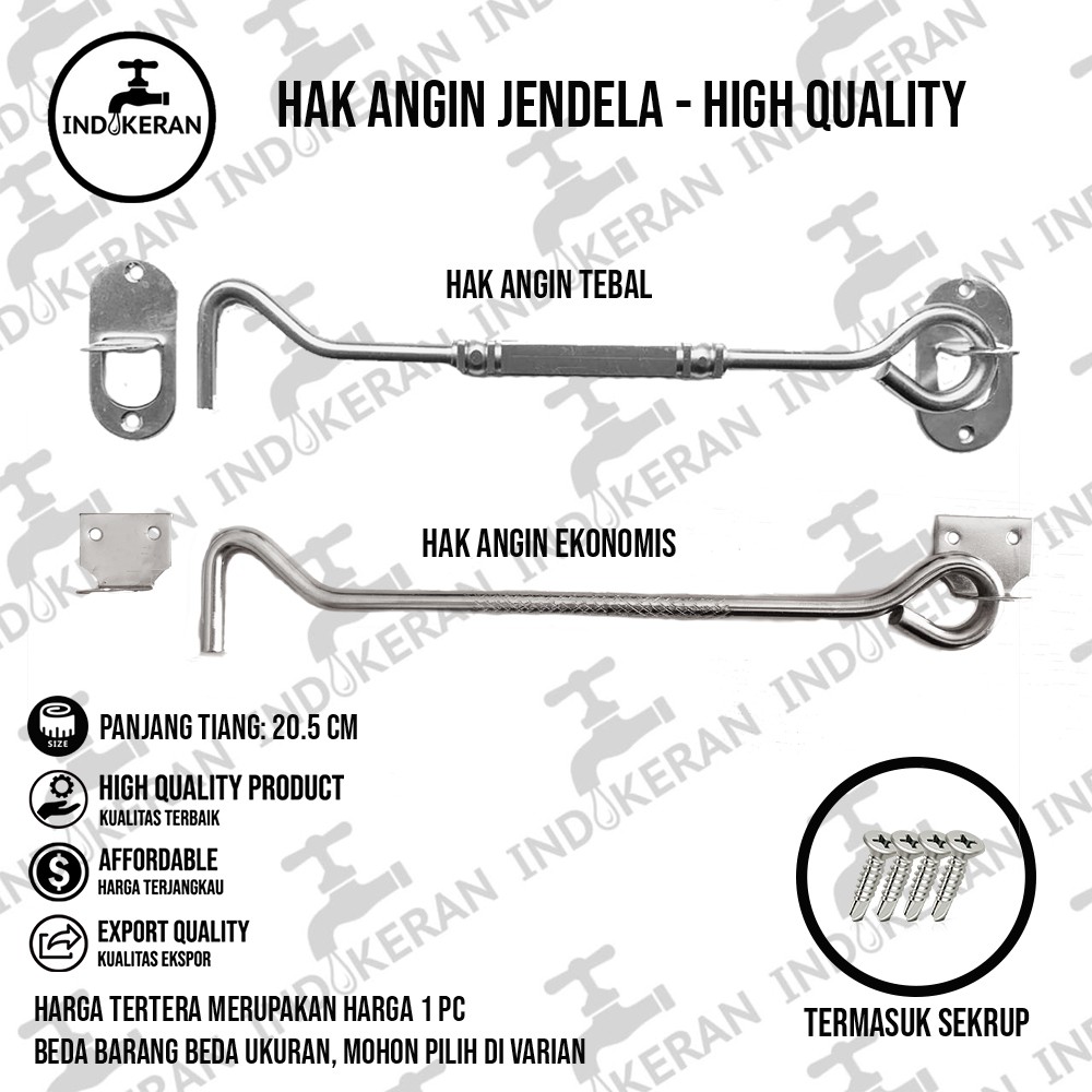 INDOKERAN - Hak Angin Jendela - 8 Inch - High Quality