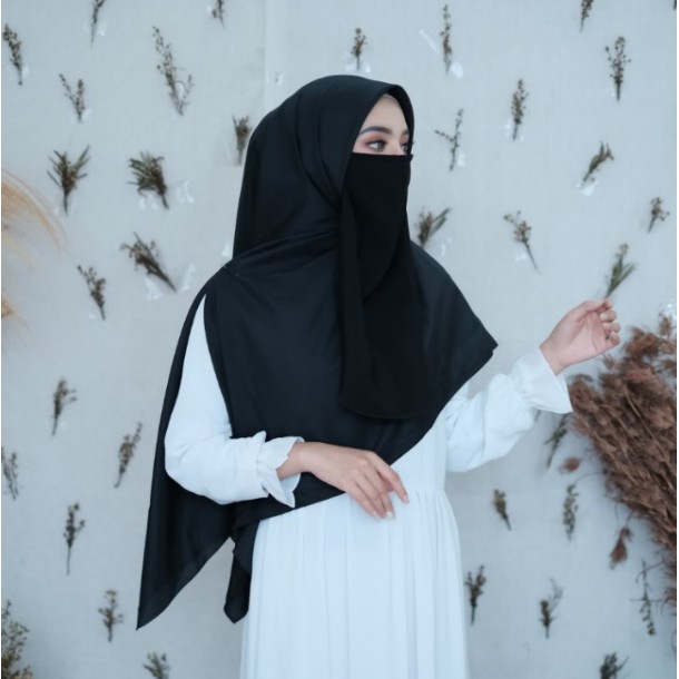 Premium Cadar Husna Purdah Tali 2 layer Polos / Niqab Cadar 2 layer Jaya Hebat