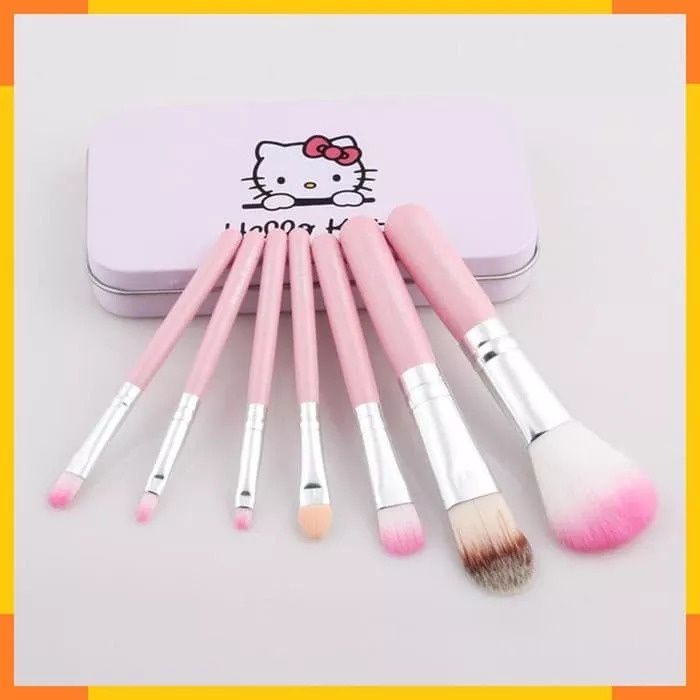 Brush Make Up 7 Size Kuas Makeup 7 Ukuran Set 7 In 1 - Paket Make Up Brush 7 Size Big To Small - Alat Rias Kuas Makeup - Face Brush Foundation Brush Eyeshadow Brush Eyeshadow Stick Angled Eyeliner Shader Lip