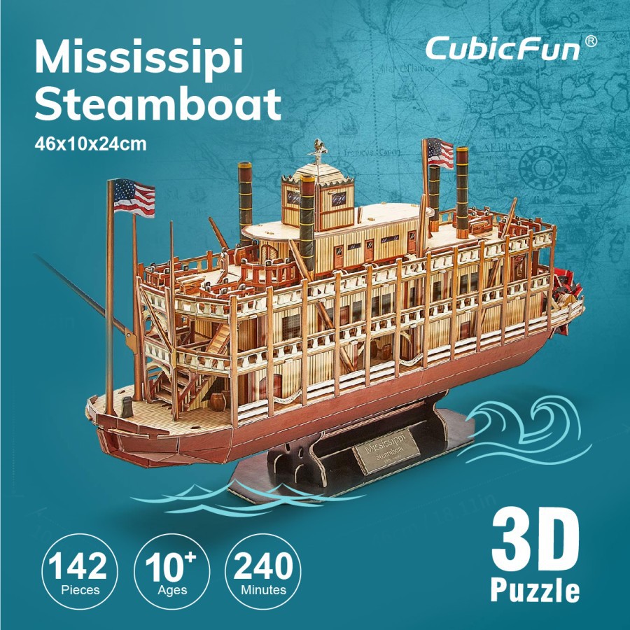 CUBICFUN 3D Puzzle Mississipi Steamboat - Cubic Fun - Koleksi Pajangan