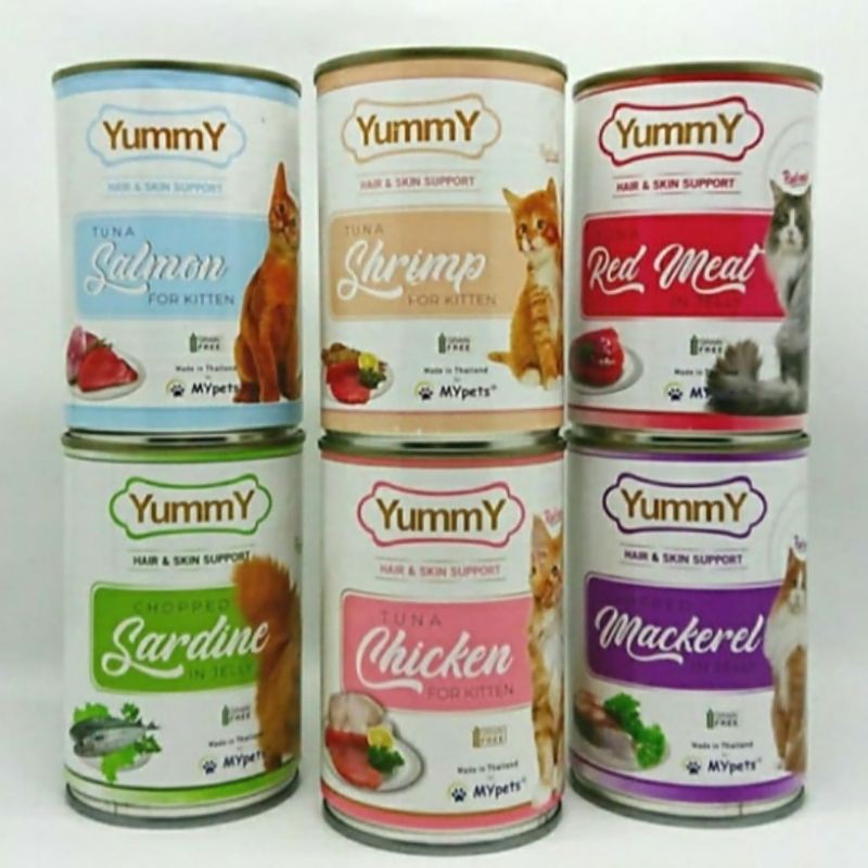 Makanan kucing yummy kaleng 400 gram Wet food basah - All varian