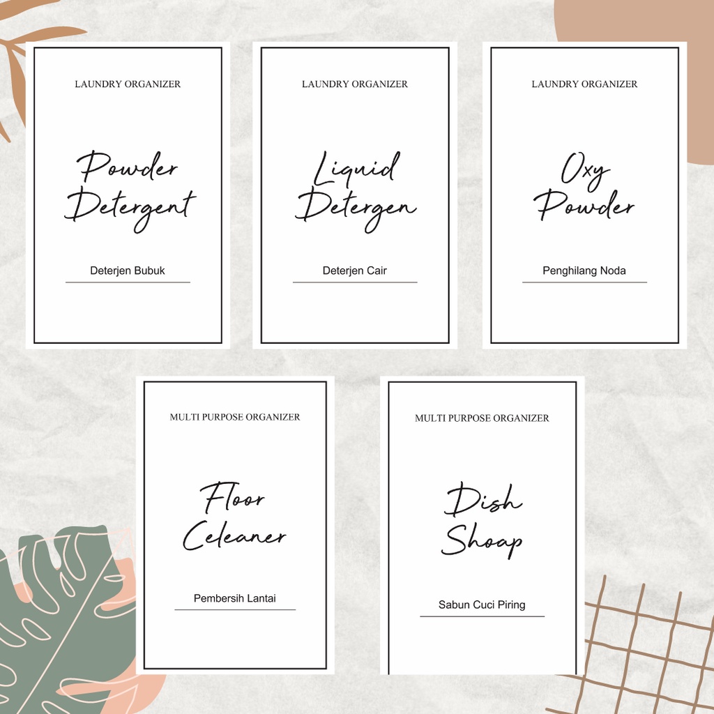 STIKER LABEL PERLENGKAPAN KAMAR MANDI / DAPUR/ LAUNDRY ANTI AIR