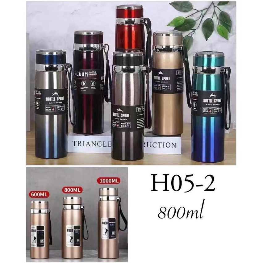 Botol Termos Tumbler Stainless Steel Termos Travel 800ml H05-2 Botol Termos Tahan Panas dan Dingin Termos Travel Stainless Premium