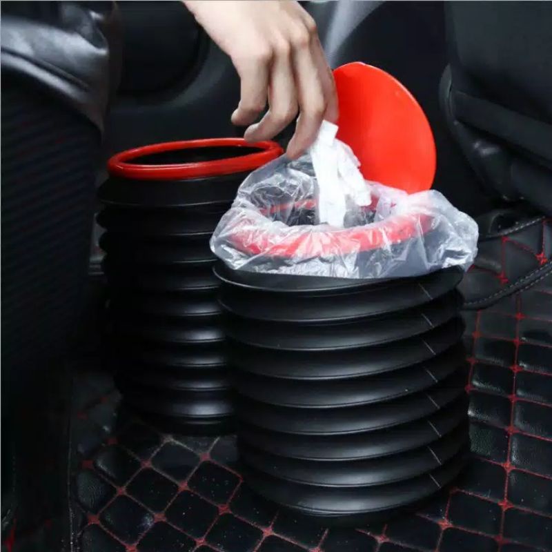 Tempat Sampah Lipat  Serbaguna  / Tong Sampah Lipat ( ada penutup ) / Tempat Sampah Lipat Mobil Car Foldable Mobil Ember Fleksibel Storage Serbaguna