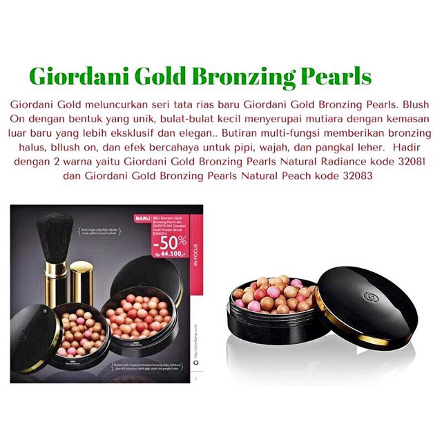 Giordani Gold Bronzing Pearls Oriflame Blush On