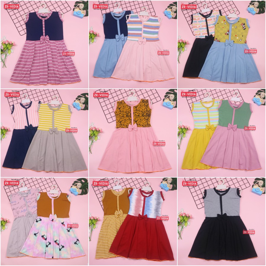 Dress Sinta uk 5-6 tahun / Dres Anak Perempuan Cewek Baju Pesta Yukensi Adem Motif Murah Casual