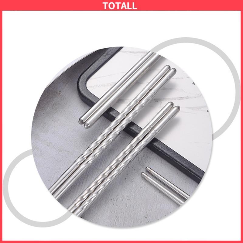 COD Sumpit stainless steel non-slip sumpit bulat rumah tangga set peralatan makan kantin berongga terisolasi-Totall