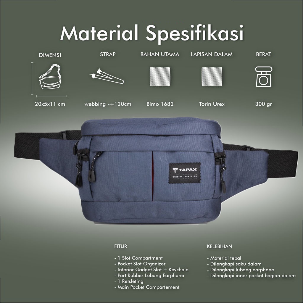 Tas Waistbag Pria Casual Gracie Zetshop