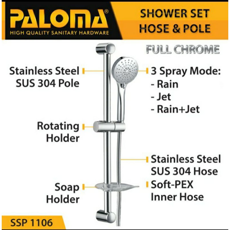 SHOWER SET TIANG PALOMA SSP 1106 HANDSHOWER KAMAR MANDI