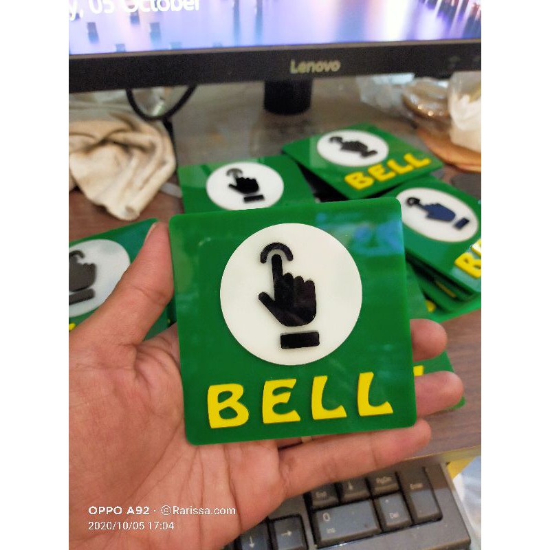 

papan nama signboard bell timbul