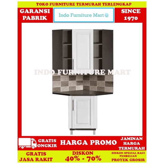 Kitchen Set Lemari Dapur Sudut Atas Minimalis Big Panel Ksa 5120