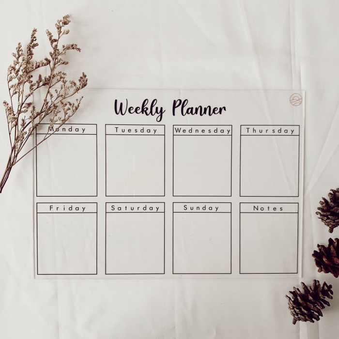 

[RESTOCK] Acrylic Weekly Planner - A4