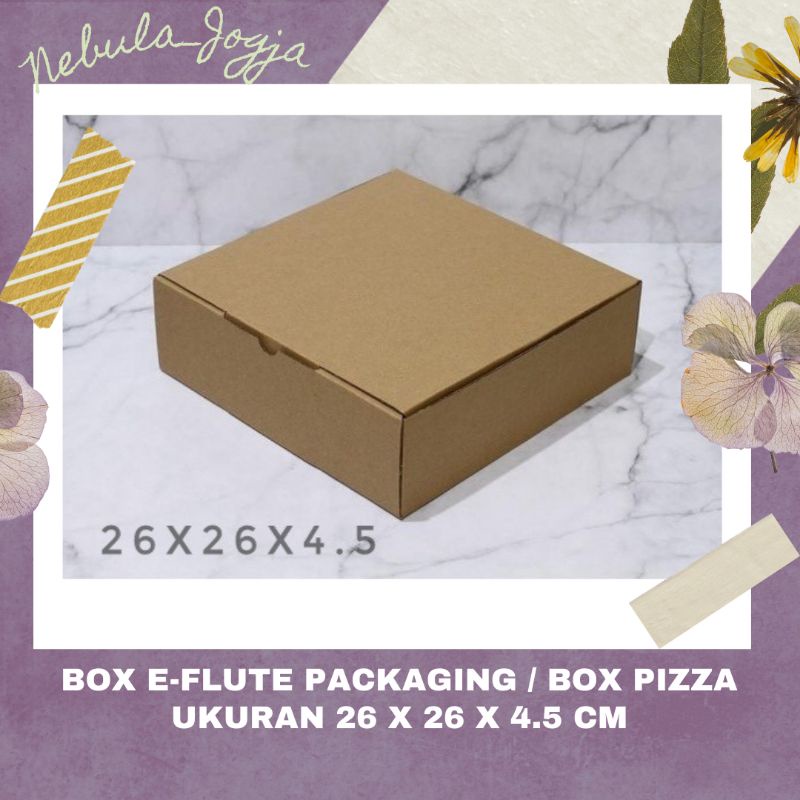 

KARDUS PACKING PIZZA BOX MAILER DIE CUT E FLUTE E-FLUTE KARTON COKLAT PACKAGING POLOS BOX HAMPERS KEMASAN MAKANAN BAJU 26X26X4.5 JOGJA YOGYA YOGYAKARTA SOLO DIY JAWA TENGAH
