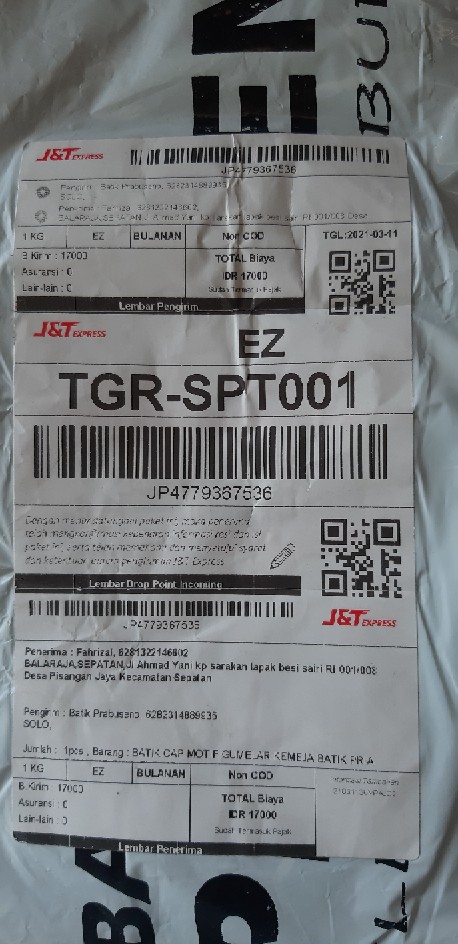 Batik Cap Motif Gumelar Kemeja Batik Pria Lengan Panjang Full Furing