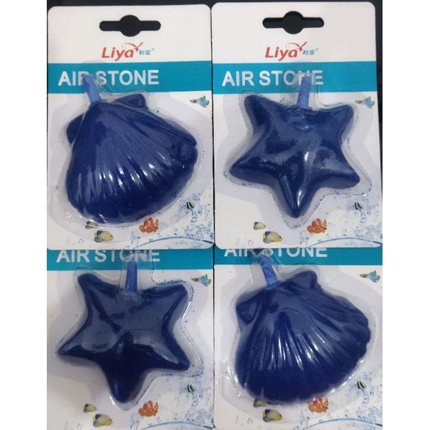 Batu aerator Airstone Liya Bentuk bintang dan kerang