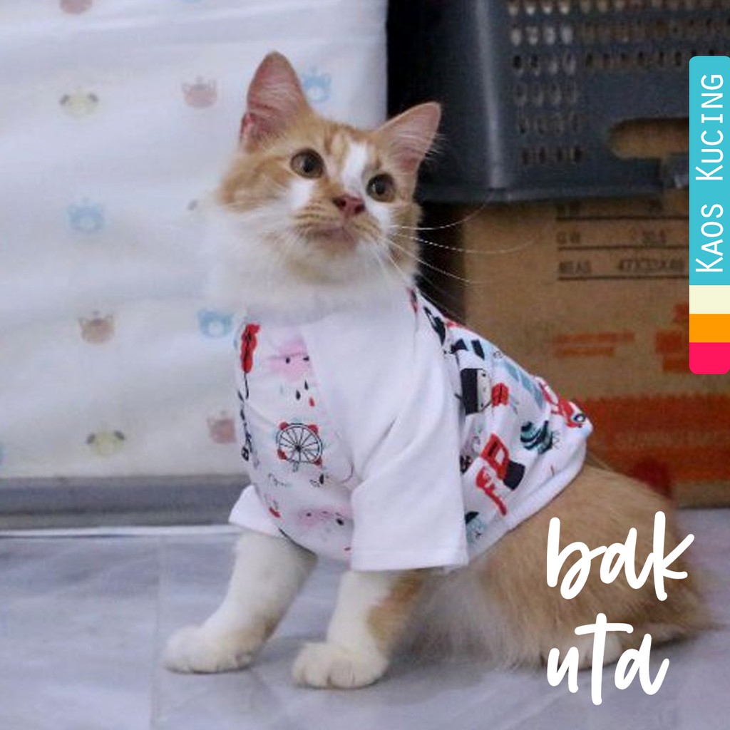 Kaos lengan panjang motif london keren untuk kucing dan anjing / baju kucing murah size S-XL